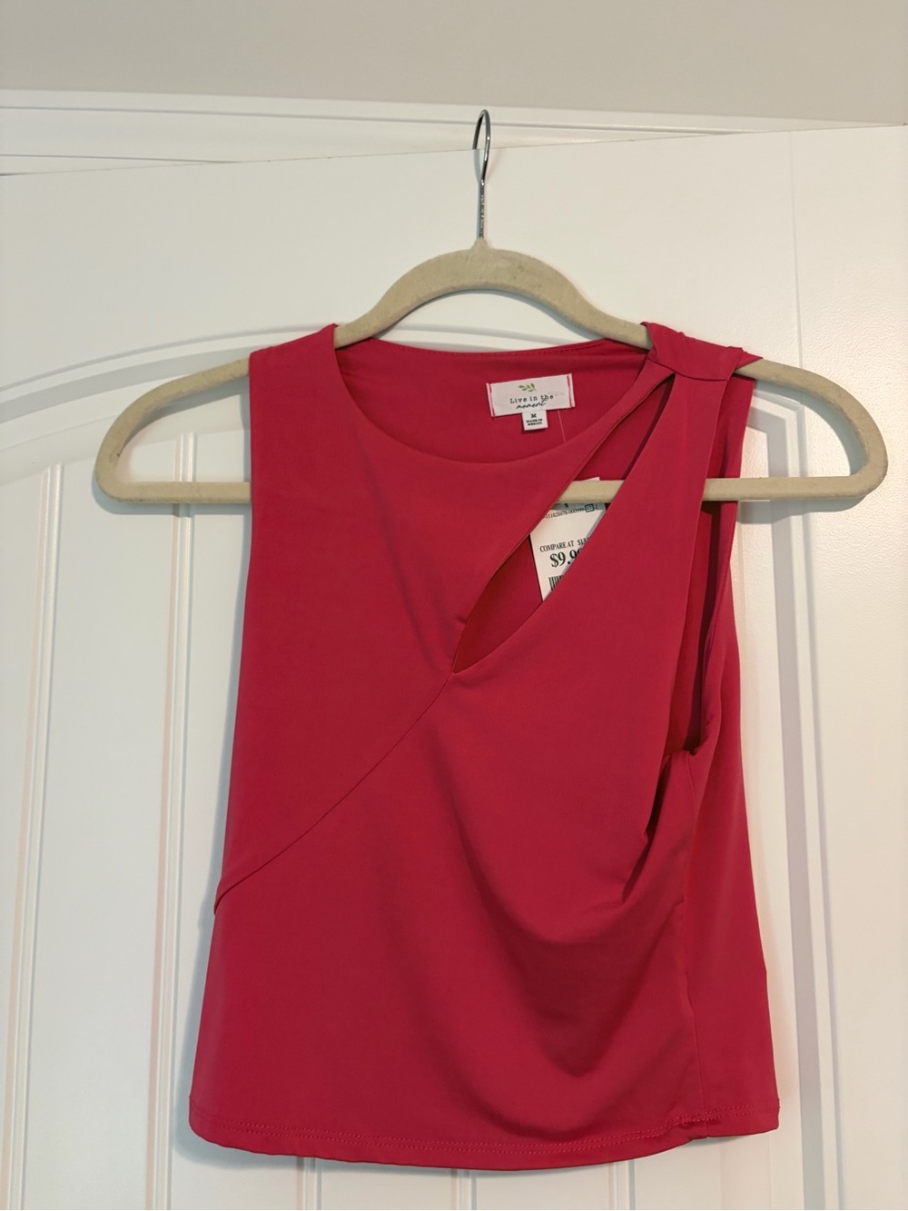 Slit Front Sleeveless Crop Top - Hot Pink